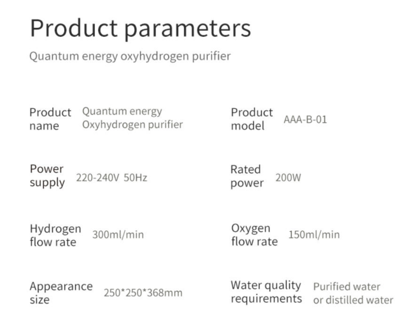 Oxy-Hydrogen Purifier